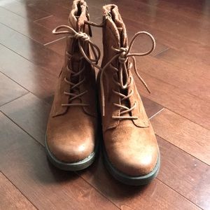 Brand new brown suede combat boots